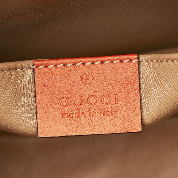 Gucci Python Double G Shoulder Bag Orange Python Leather - Picture 7 of 10